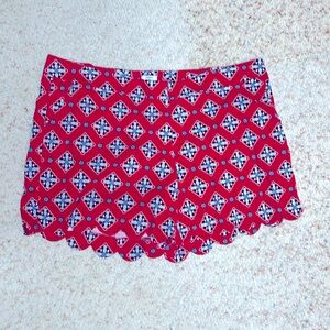 Crown& Ivy Size 24W Women’s Scalloped Edge Shorts Pockets Pineapple Floral